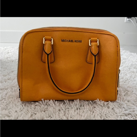 Michael Kors Handbags - Michael Kors Yellow-Orange Saffiano Satchel